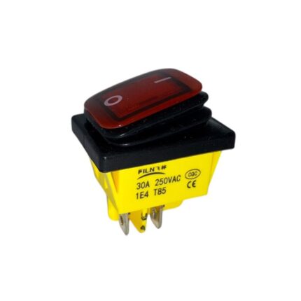 Interruptor basculante on-off  hermetico rocker 30A 250VAC ROJO CDI 002260