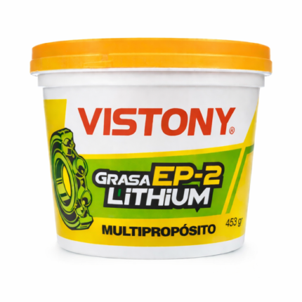 Grasa de litio multiusos EP-2 Vistony 453 g amarilla para lubricación automotriz e industrial